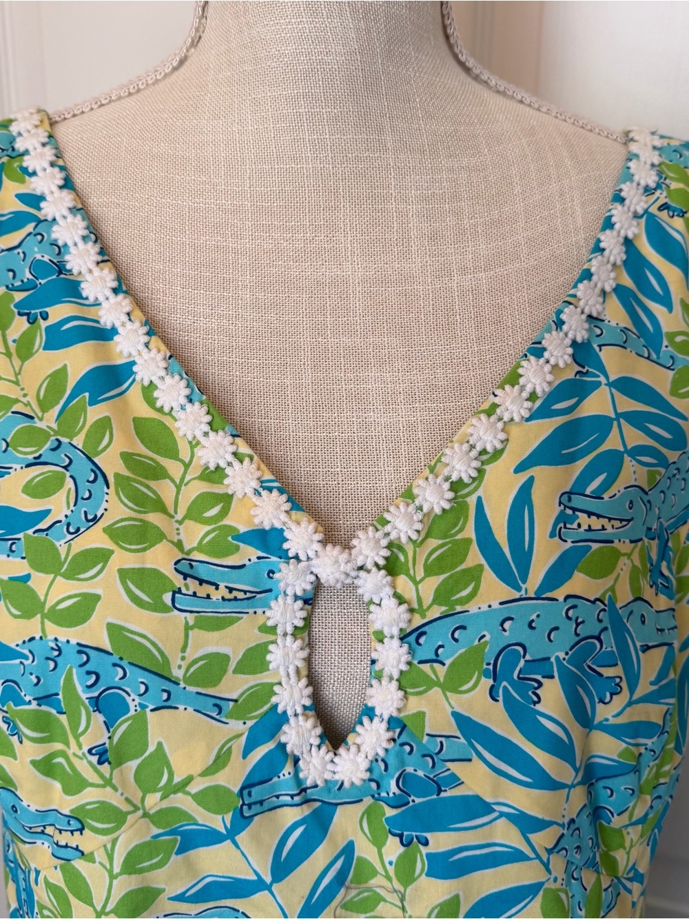VINTAGE WHITE LABEL LILLY PULITZER MIMOSA EVERGLADES ALLIGATOR DRESS - Picture 11 of 15